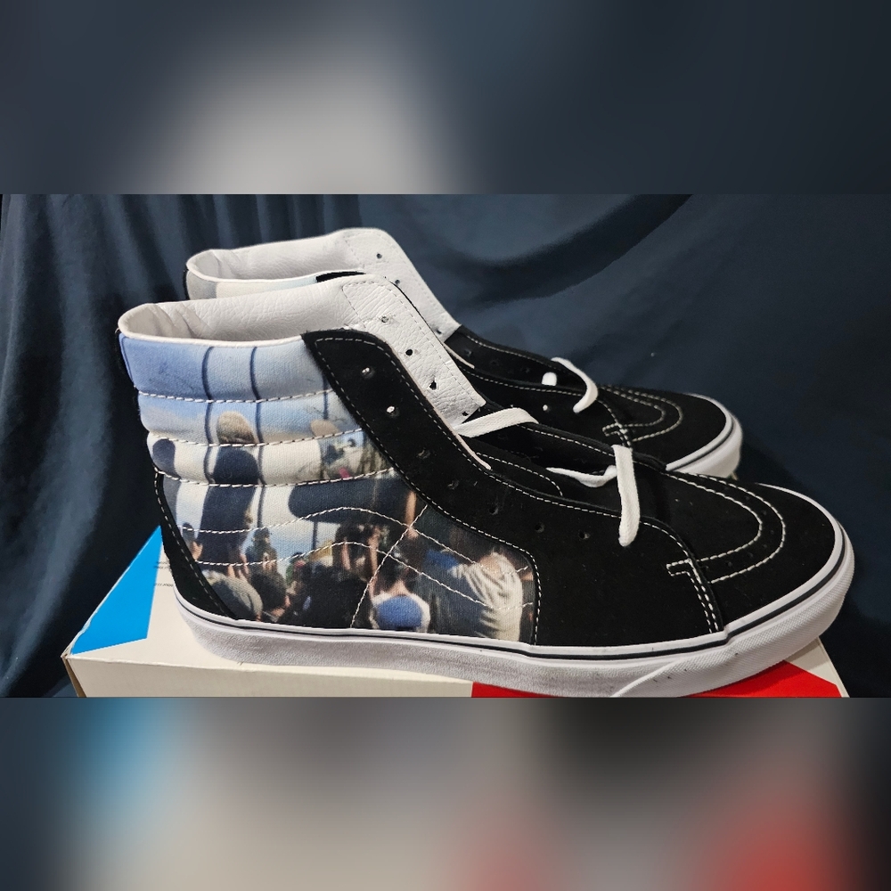 Vans x MOCA Sk8-Hi Sneakers Frances Stark Black Mens Size 13 New No Lid *stain